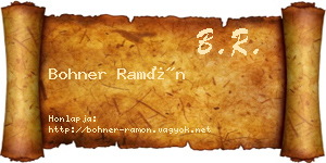 Bohner Ramón névjegykártya